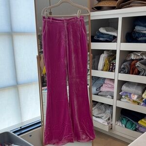 L’agence Pink velvet Flared Pants